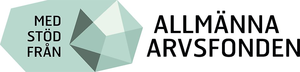 Arvsfondens logotyp och texten med stöd från allmänna Arvsfonden.